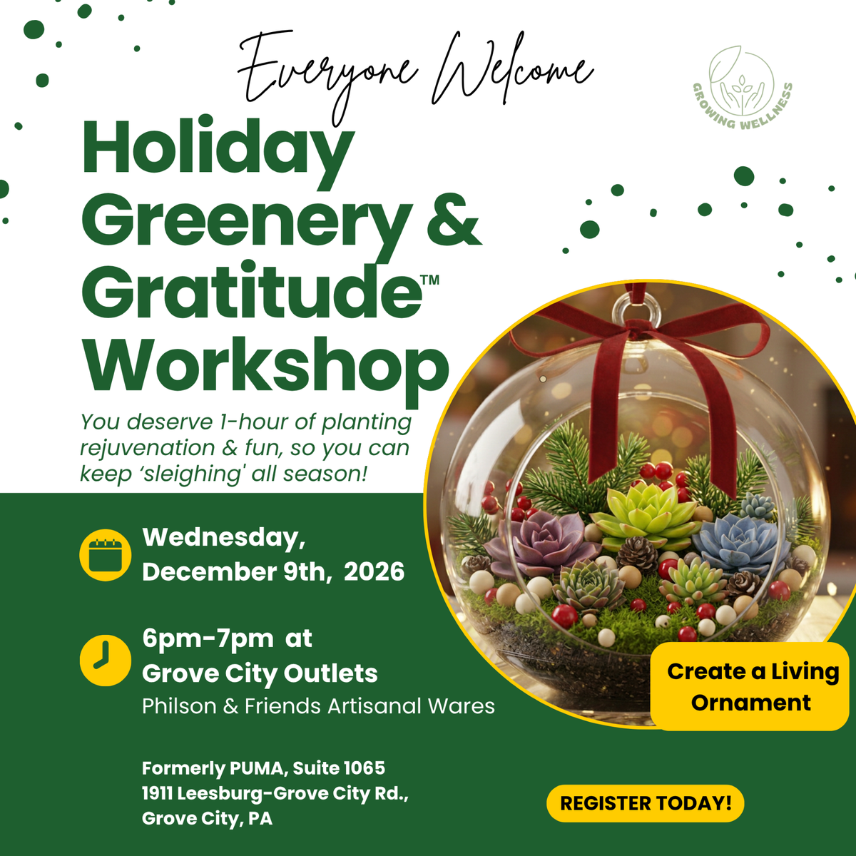 Holiday Greenery & Gratitude Class