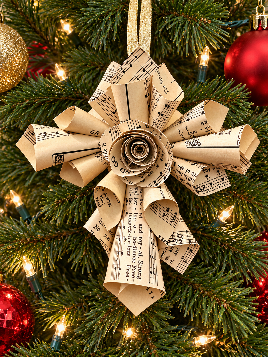 Sheet Music Cross Ornament Workshop